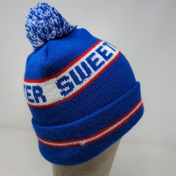 Cap America Men's Knit Beanie Hat Cap Blue Sweetwater Made in USA Pom Pom - Picture 7 of 13
